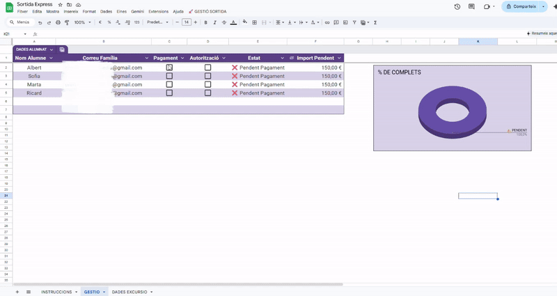 Plantilla per a Gestió d'Excursions Escolars